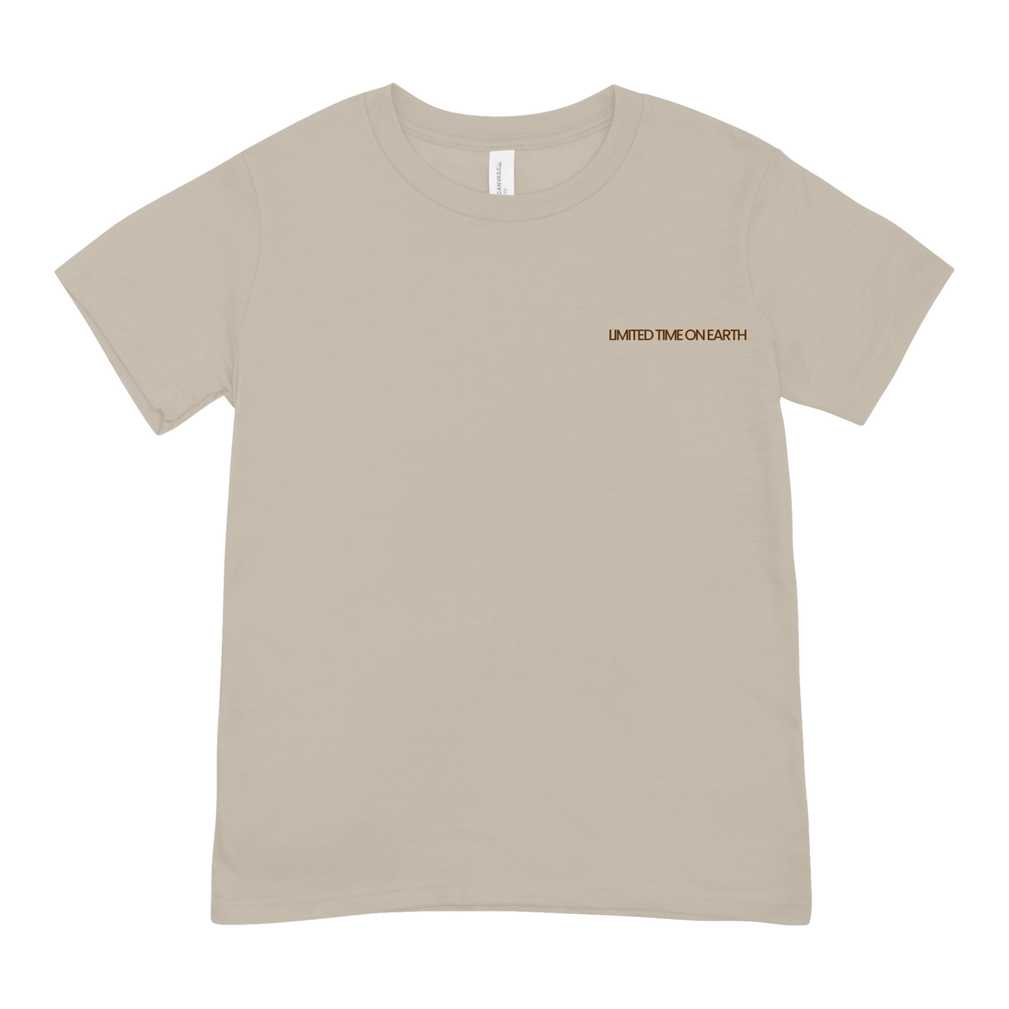 Coffee helps, Jesus saves, Box Schnitt, oversized T-Shirt, Farbe: sand, Vorderprint, Logo Limited Time on Earth
