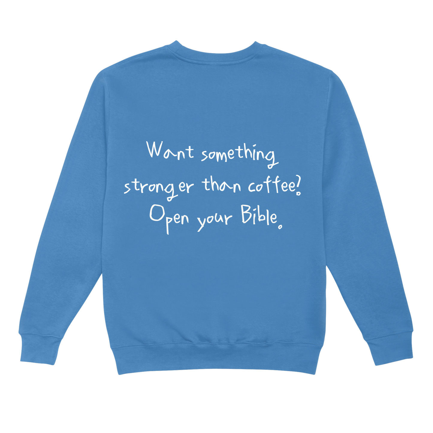 Oversized Sweatshirt, Blau, 100% Bio-Baumwolle, hinten Mockup, christliches Design von Limited Time on Earth