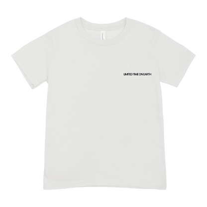 Coffee helps, Jesus saves, Box Schnitt, oversized T-Shirt, Farbe: weiß, Vorderprint, Logo Limited Time on Earth